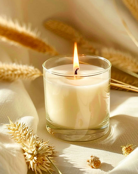 Short Glass Candles - Rs. 65/pc