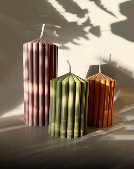 Lined Pillar Candles