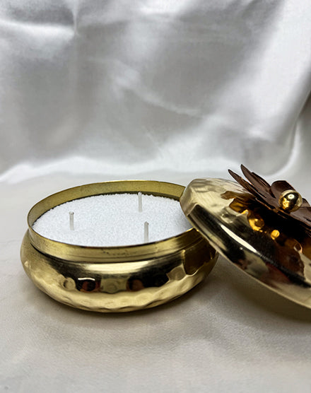 Metal Urli With Lid Candle