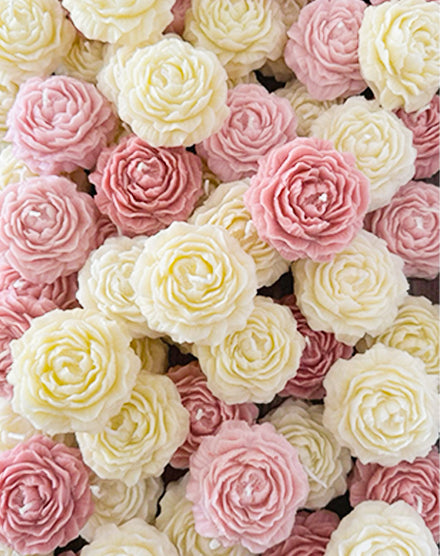 Peony Flower Candle