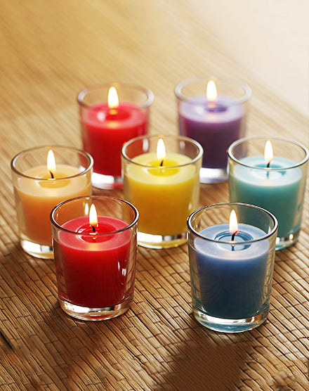 Short Glass Candles - Rs. 65/pc