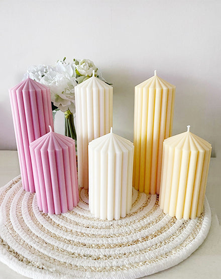 Lined Pillar Candles